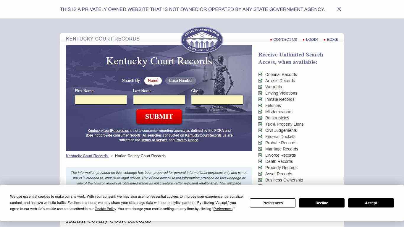 Harlan County Court Records | KentuckyCourtRecords.us