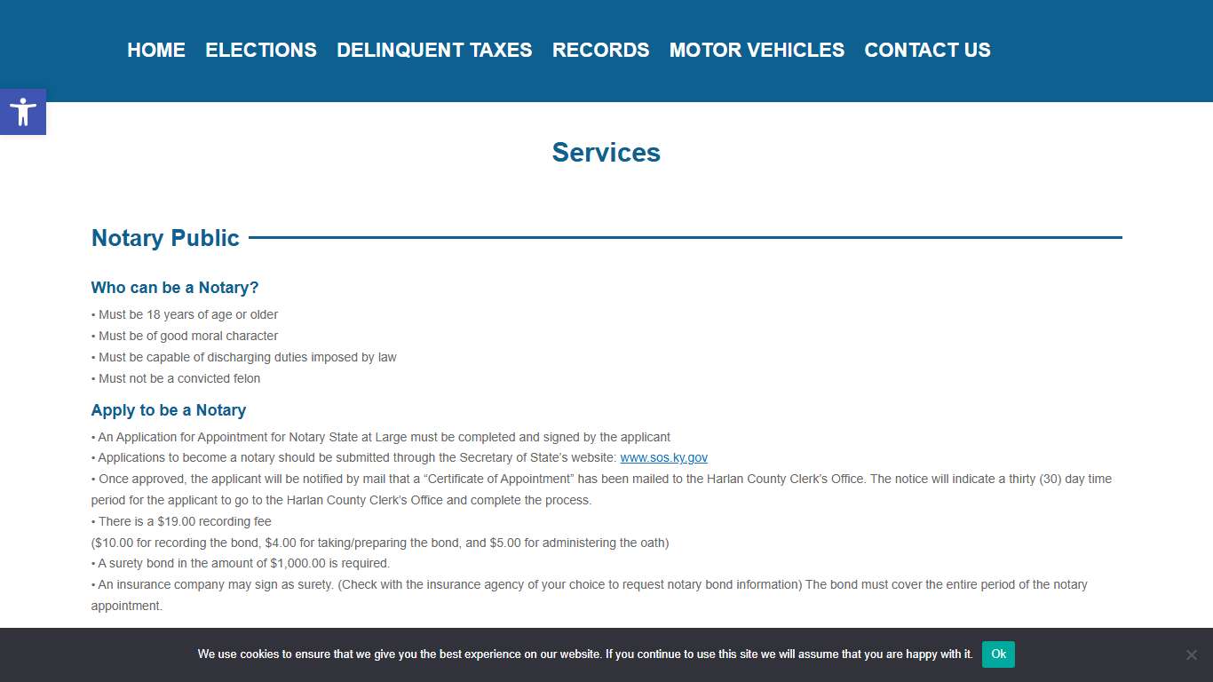 Services - Harlan County Clerk Office